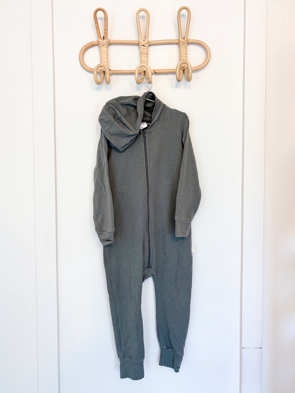 Jax & Lennon Bamboo Zipper Romper One-Piece in Olive